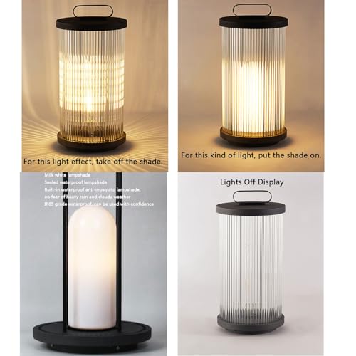 Outdoor Pillar Lamp Cylindrical Landscape Floor Lamp Outdoor Waterproof Column Head Light Stainless Steel Glass Path Lamps Garden Lawn Bollard Lights Patio Driveway Sidewalk Night Lighting Fixtures