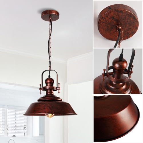14" Farmhouse Copper Pendant Light for Kitchen Island