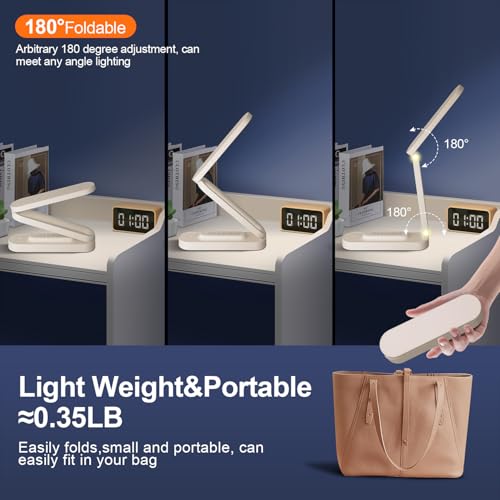 LED Desk Lamp for Office Home & Battery Operated Lamp Rechargeable Lamp Foldable & Portable Light