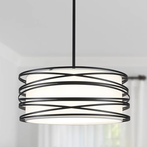 16" Black Drum Chandelier 3