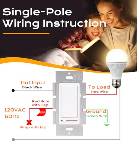 in Wall Dimmer Switch for LED Light (4 Count)