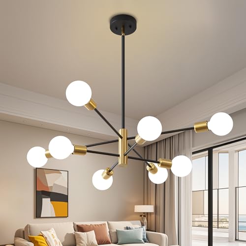 Chandeliers for Dining Room Black Gold 8