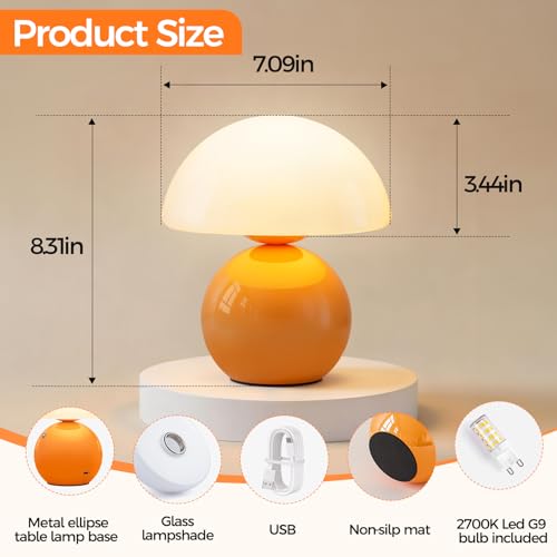 Mushroom Lamp Table Lamp for Bedroom (2 Count)