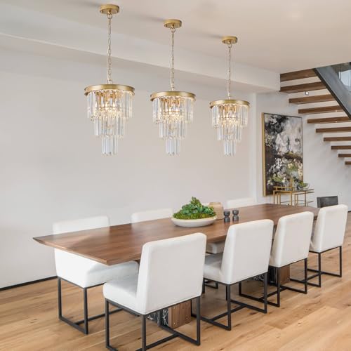 12" Modern Crystal Chandeliers (3 Count)