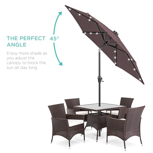 7.5ft Solar Umbrella LED Lighted Patio Umbrella