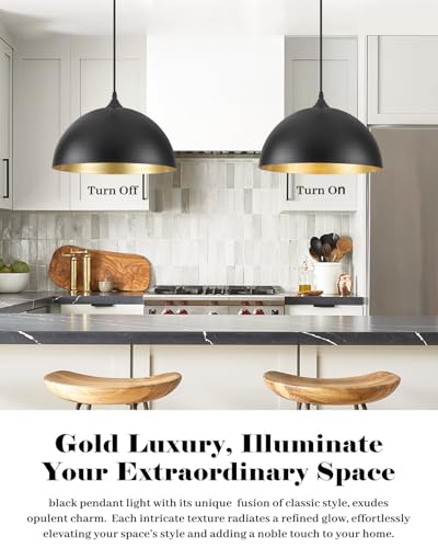 Black Pendant Lights Kitchen Island 2 Pack (2 Count)