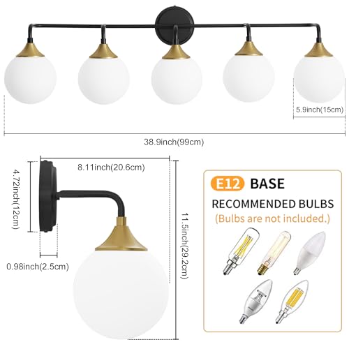 Black Gold Bathroom Light Fixtures Over Mirror Vanity 5