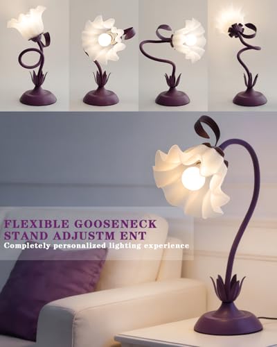 Flower Table Lamp Cute Desk Lamp for Bedroom Home Decor