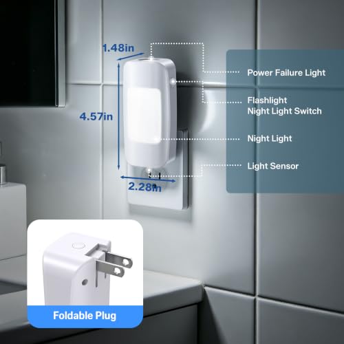 3 Pcs LED Emergency Lights for Home Power Failure Night Light Dusk to Dawn (3 Count)