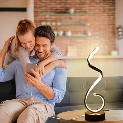 Modern Spiral LED Table Lamp for Bedroom