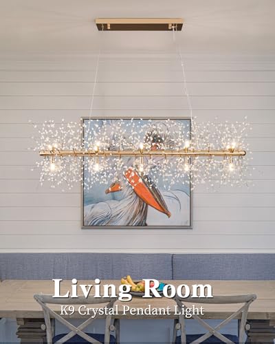 Modern 47.2" Modern Gold Crystal Firework Chandelier