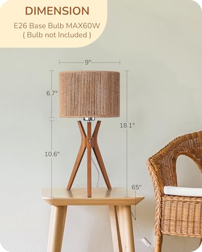 17.5" Rattan Table Lamp