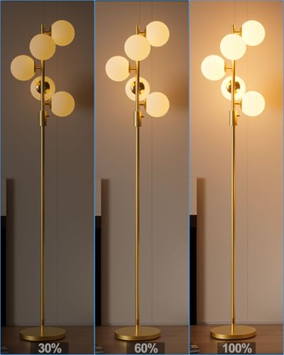 Dimmable Gold Globe Floor Lamp