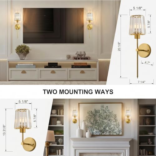 Hardwired Crystal Wall Sconces Set of 2 (2 Count)