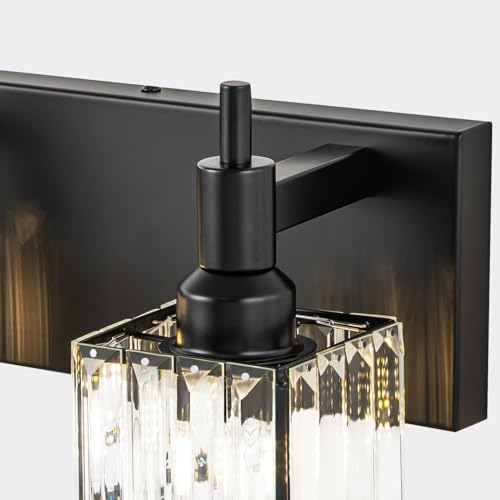 Black Crystal Bathroom Vanity Light 4