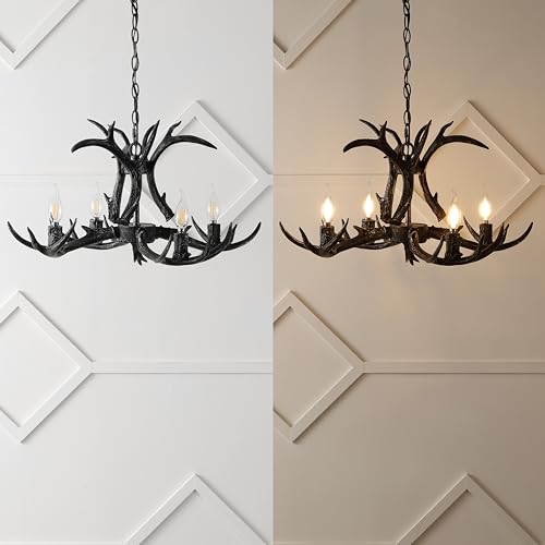 Eldora 4 Light Resin Antler Chandelier 26"