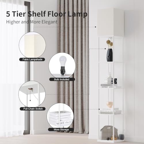 5 Tier Floor Lamp with Shelves