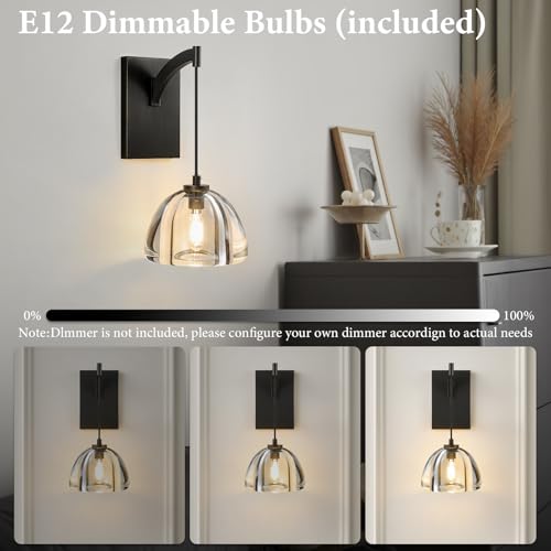 Crystal Brass Dome Wall Sconce