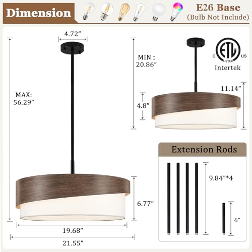 21.5'' Farmhouse Chandeliers for Dining Room
