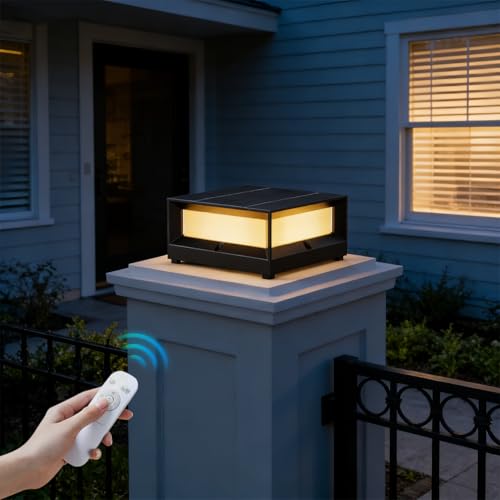 Solar Post Lights Outdoor with Remote