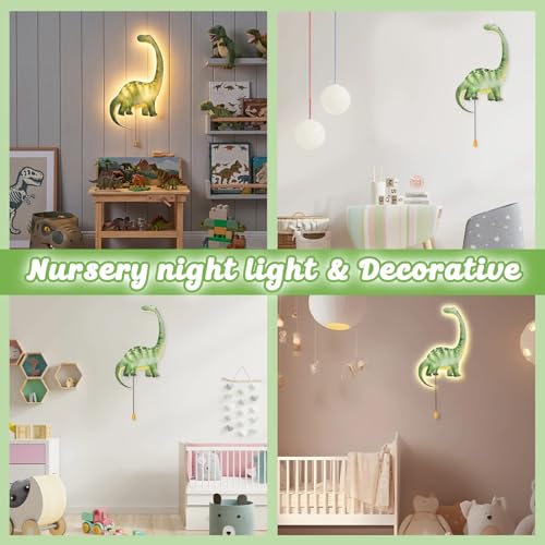 Dinosaur Night Light Wall Lamp Sleeping Nursery Lighting