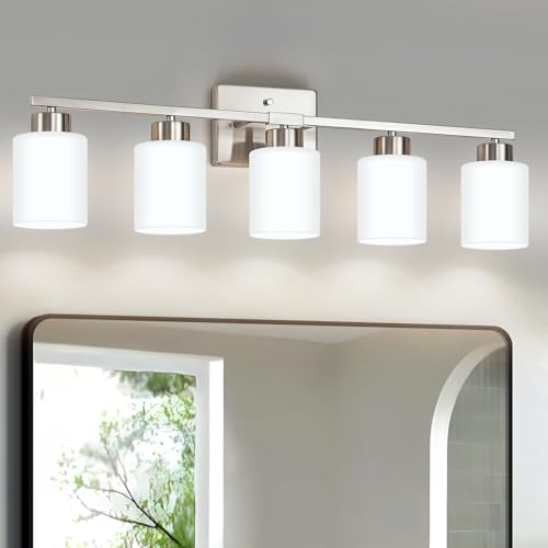 Brushed Nickel Bathroom Light Fixtures Vanity Lights Over Mirror