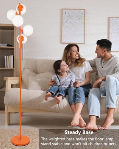 64IN Dimmable Orange Floor Lamp (5 Count)