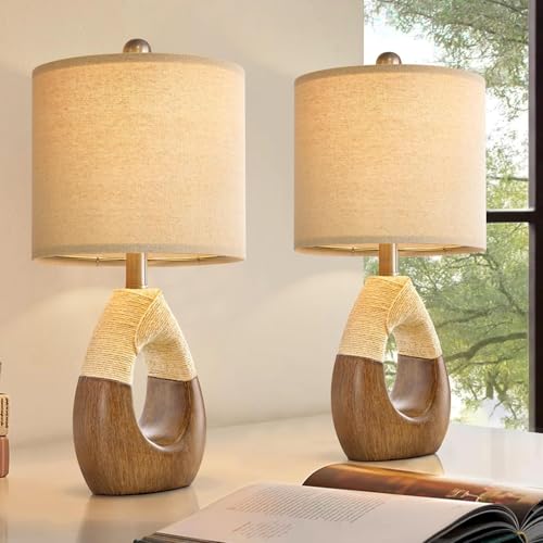 Boho Table Lamps Bedroom Living Room Set 2 (2 Count)