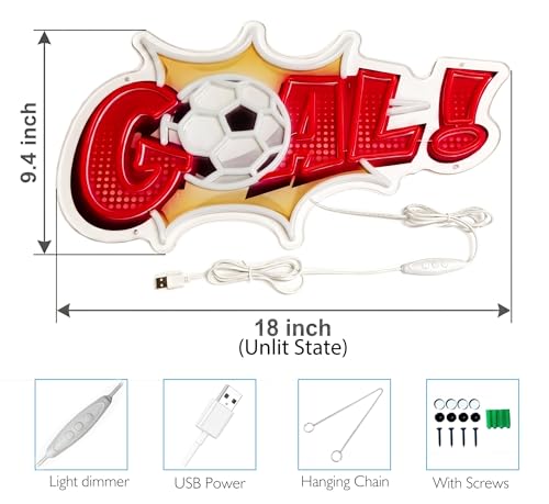 GOAL Soccer Neon Sign (COAL-Medium size)