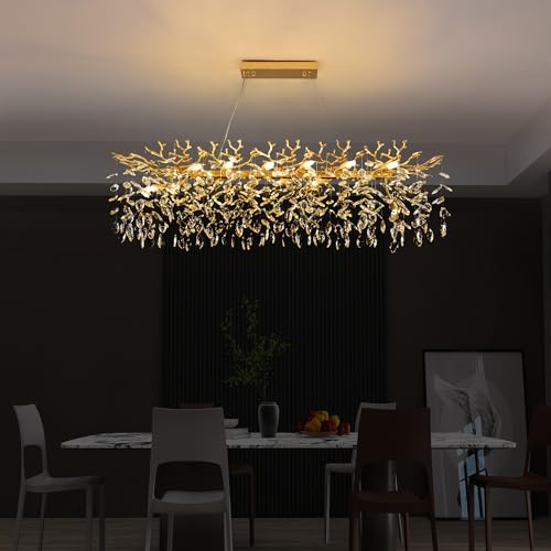 Modern Rectangle Crystal Tree Branch Chandelier