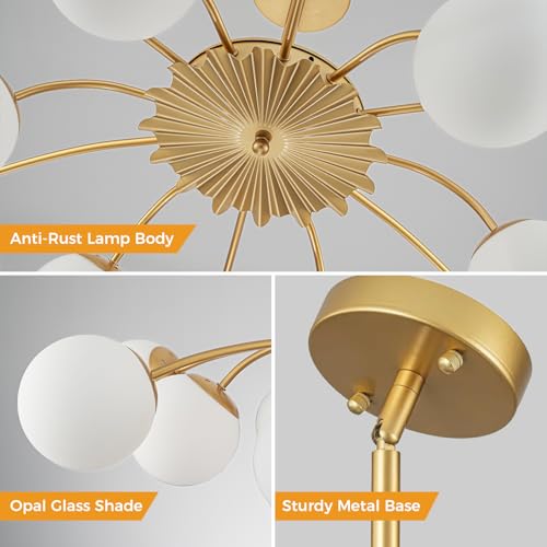 12 Light Milk Glass Pendant Light