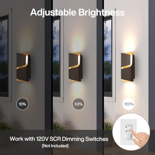 LED Outdoor Wall Lights with Dusk to Dawn Sensor (2 Count)