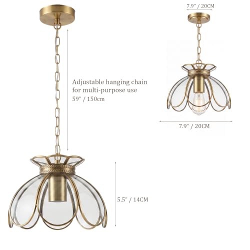 Brass Glass Ceiling Pendant Light