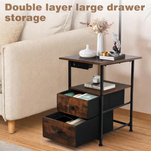 Floor Lamp with Table & 2 Drawers