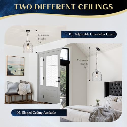 Modern Black Glass Pendant Light