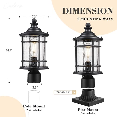 14.9 Inch Dusk to Dawn Outdoor Lamp Post Light