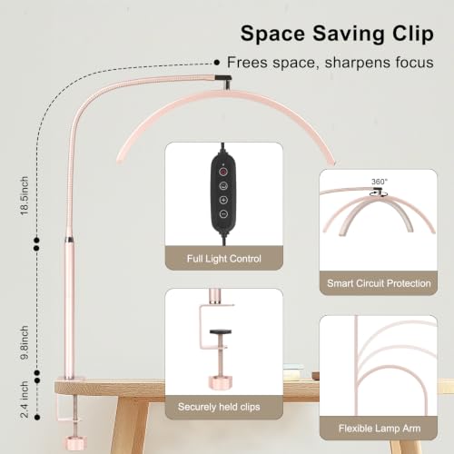 Professional Half Moon LED Desk Light for Nail Techs & Artists