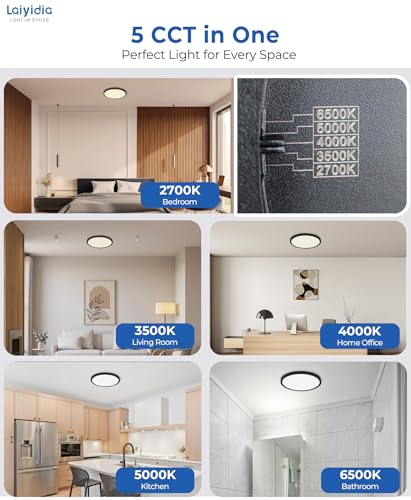 6 Pack 15.8in Hardwired LED Flush Mount Ceiling Light (6 Count)
