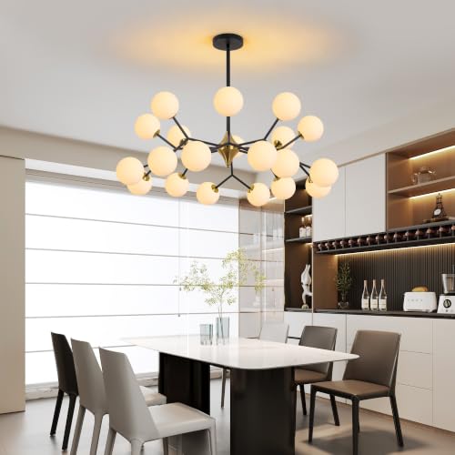 42" Black and Gold Sputnik Chandelier 20