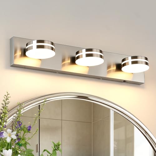 3 Light Bathroom Vanity Light 23.62in Brushed Nickel Vanity Light