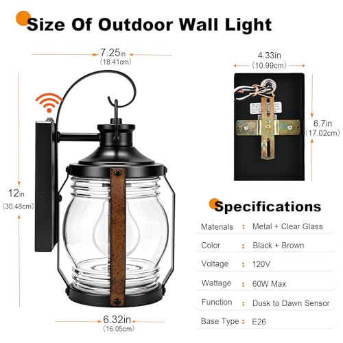 Dusk to Dawn Outdoor Wall Sconce Lights