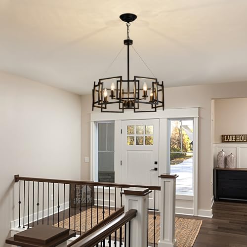 Modern Chandelier Black Geometric Pendant Lighting Fixture 5
