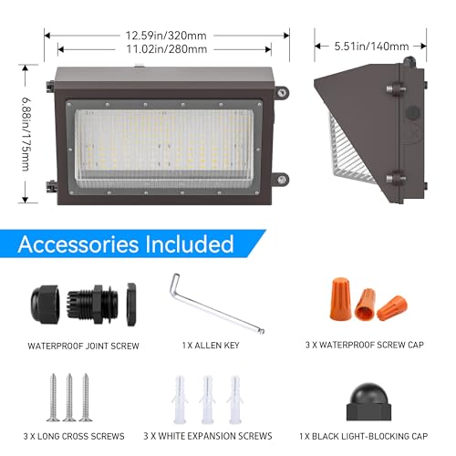 120W LED Wall Pack Light with Dusk (2 Count)