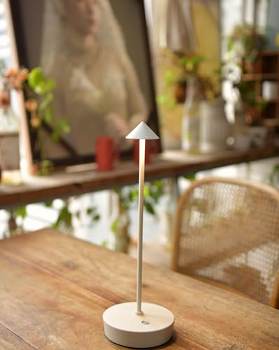 Set of 2 Cordless Rechargeable Led Table Lamp Battery Operated Light White (2 Count)