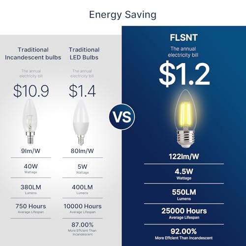 60W Equivalent LED Chandelier Light Bulbs (6 Count)