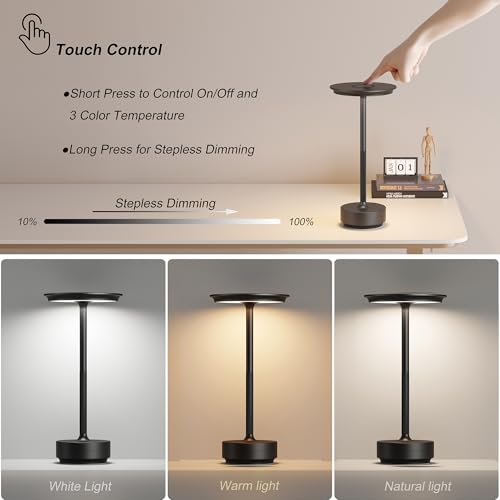 2 Pack Rechargeable Table Lamps Cordless (2 Count)