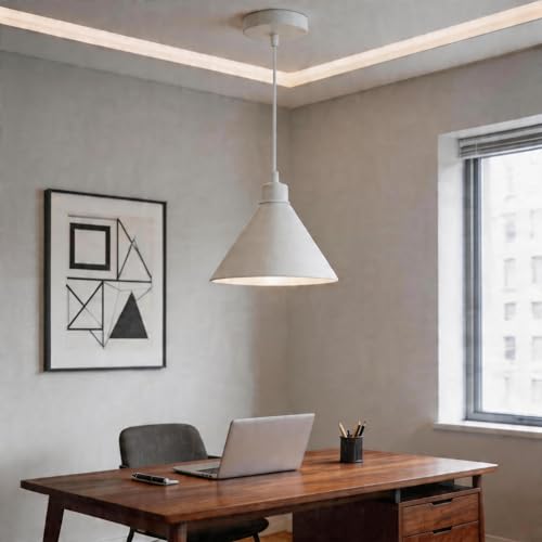 UL Listed]White Pendant Light Kit Industrial