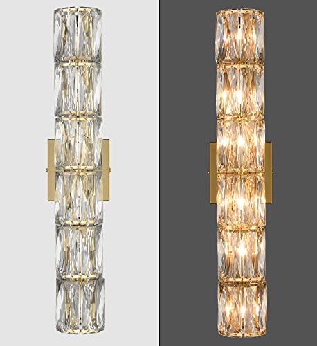 24 Inch Crystal Wall Sconce Gold Sconces Wall Lighting