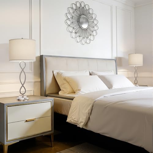 30" Brushed Nickel Buffet Table Lamps for Bedroom Set of 2