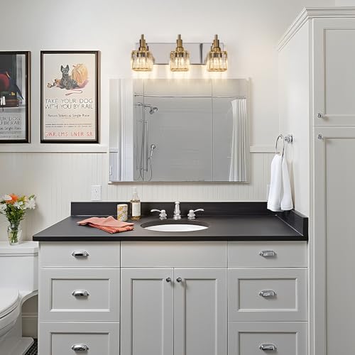 Crystal Bathroom Vanity Light Gold Chrome 3